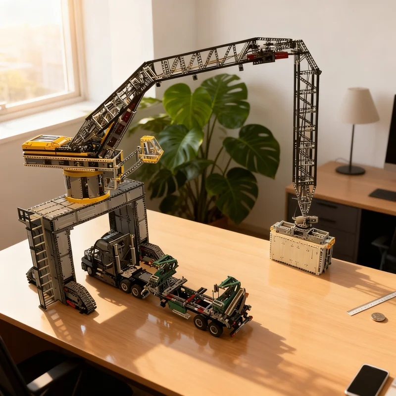 

4569pcs MOC Mantsinen Container Crane Designed By Technical Model Building Blocks Creative Display Gift Collectible Decor Kids