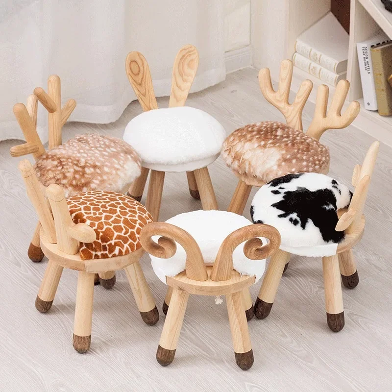 

Nordic INS Children's Solid Wood Stool - Kindergarten Desk Chair Set