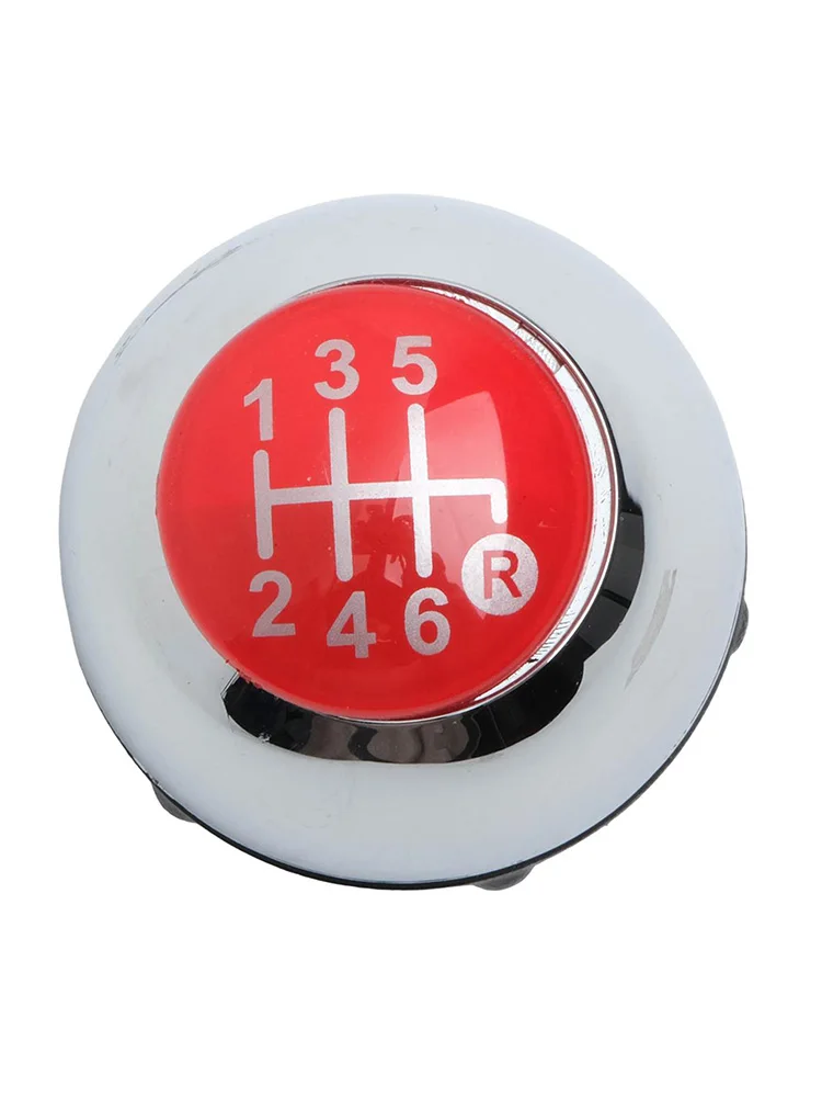 Six Speed Manual Shift Knob in Red Compatible with For Fiat Vehicles from Year Two Thousand Twelve Through Two Thousand Eighteen