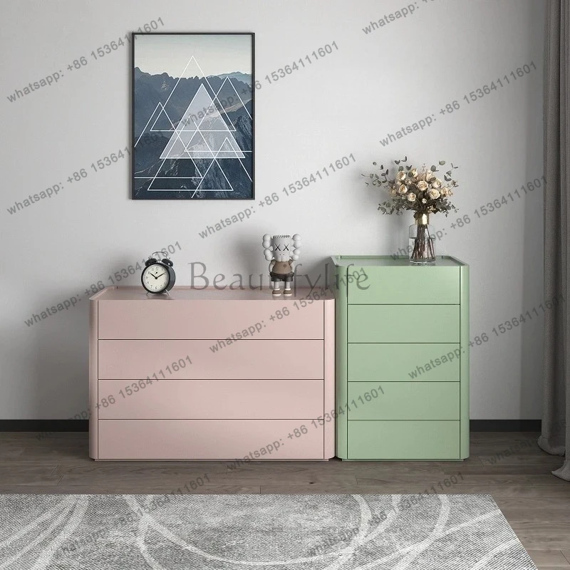 ld25 Minimalist chest of drawers Premium gray bedroom storage TV Next to the chest integrated dresser Bedside high cabinet