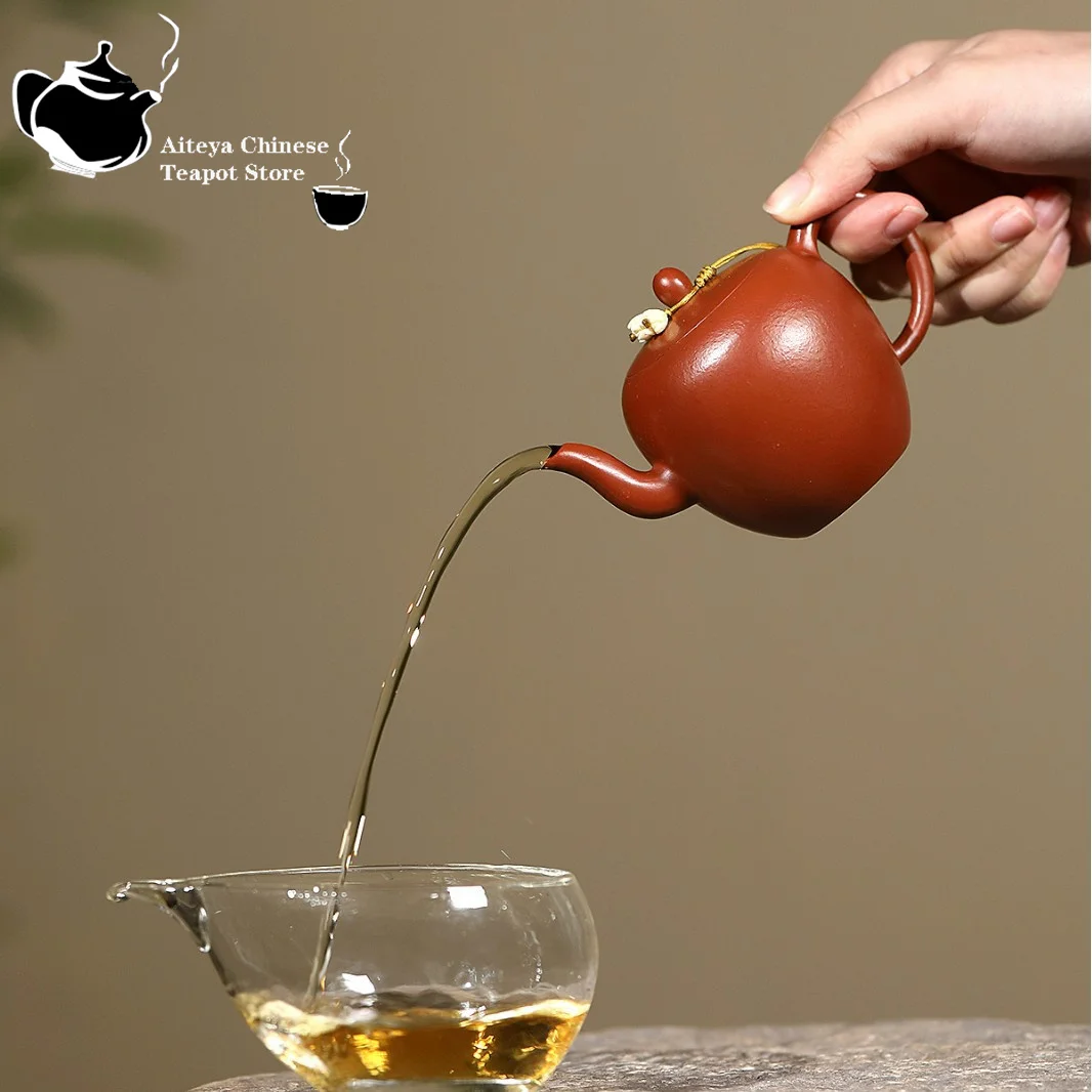 Teiera Yixing in argilla viola, miniera originale, piccolo forno a carbone, argilla vermiglio, bella spalla da donna, set da tè cinese, teiera