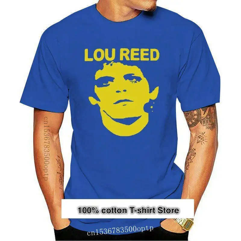 Camiseta divertida de algodón para hombre, camisa negra con icono de música Rock Lou Reed, de talla S a 3XL, 100%