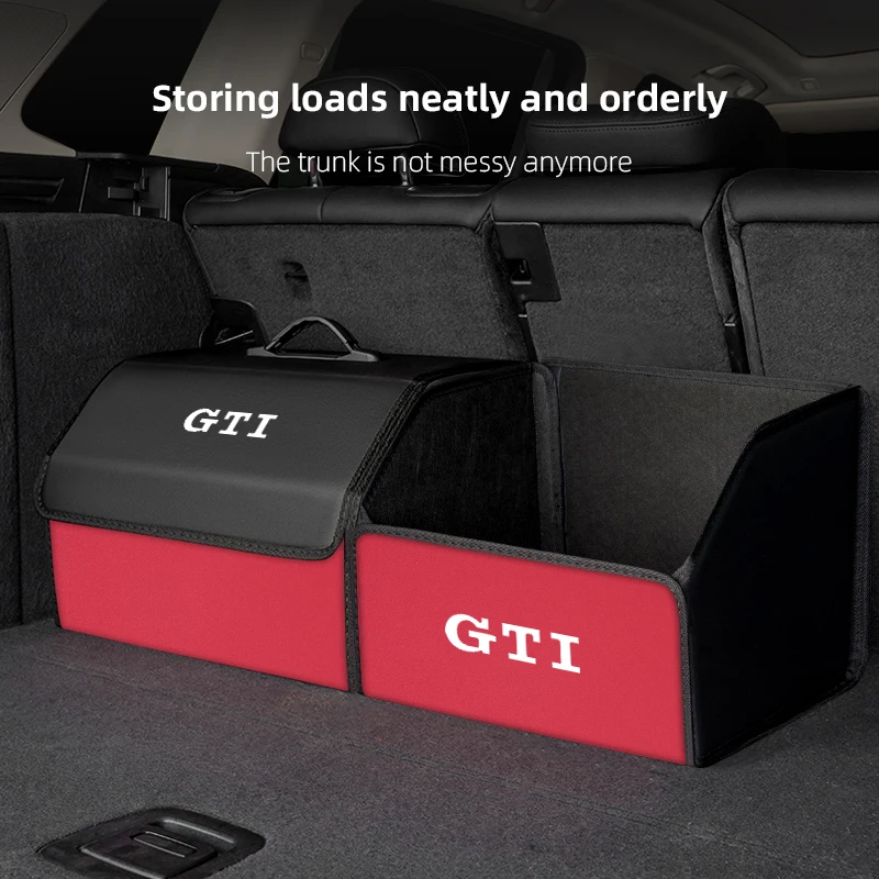 PU Leather Car Trunk Storage Bag Collapsible Camping Box For GTI Volkswagen Tiguan Sagitar Magotan R-Line Arteon R Teramont Polo