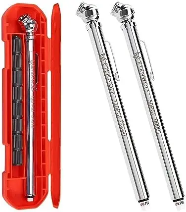 

Набор из 2 манометров для измерения давления в шинах ETENWOLF 10-50 и 20-120 PSI – нержавеющая сталь, сертифицировано ANSI, 16 колпачков в комплекте