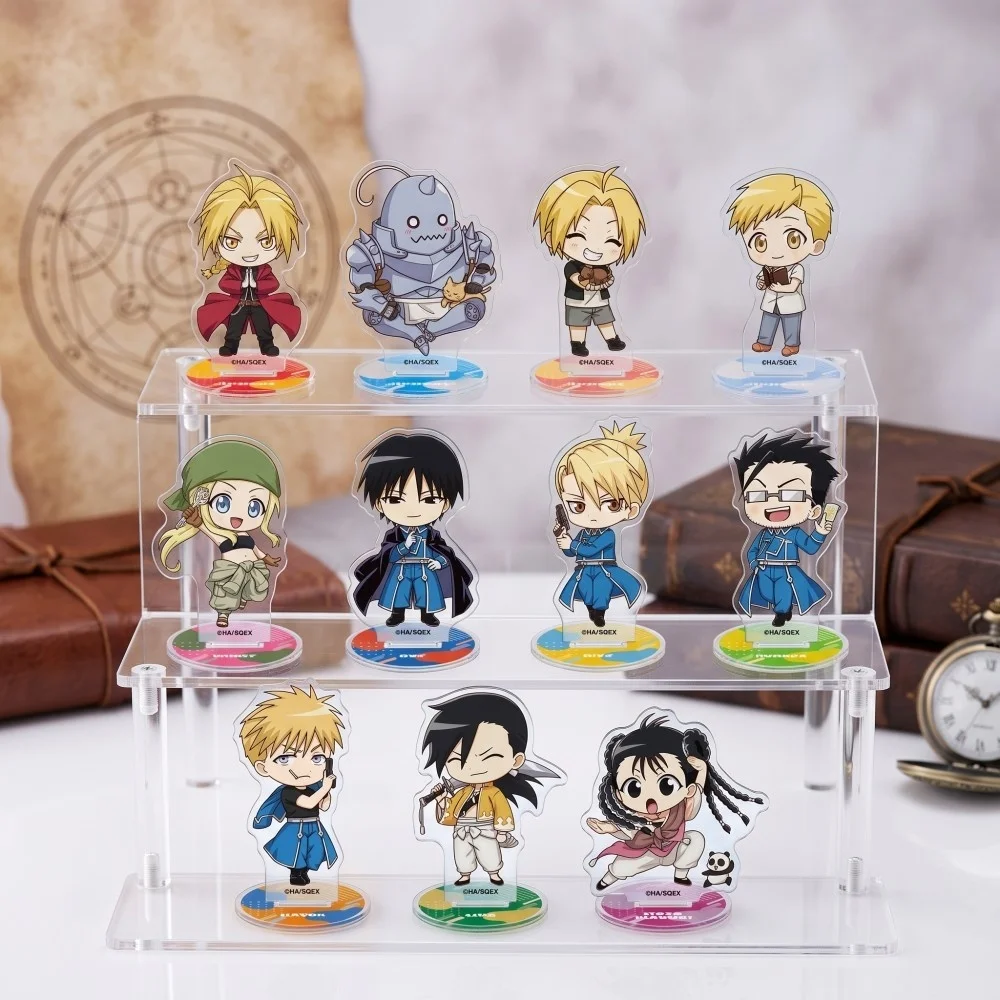 Fullmetal Alchemist 10CM Chibi Acrylic Stand Keychain - Desk Decor Collectible Gift with Edward Alphonse Roy And Winry for Anime