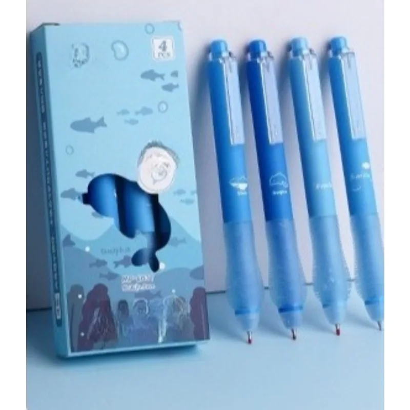 

Стираемая ручка Press The Crystal Blue с мягкой ручкой, горячая стираемая гелевая ручка 0,5, черная, ценная, гладкое письмо