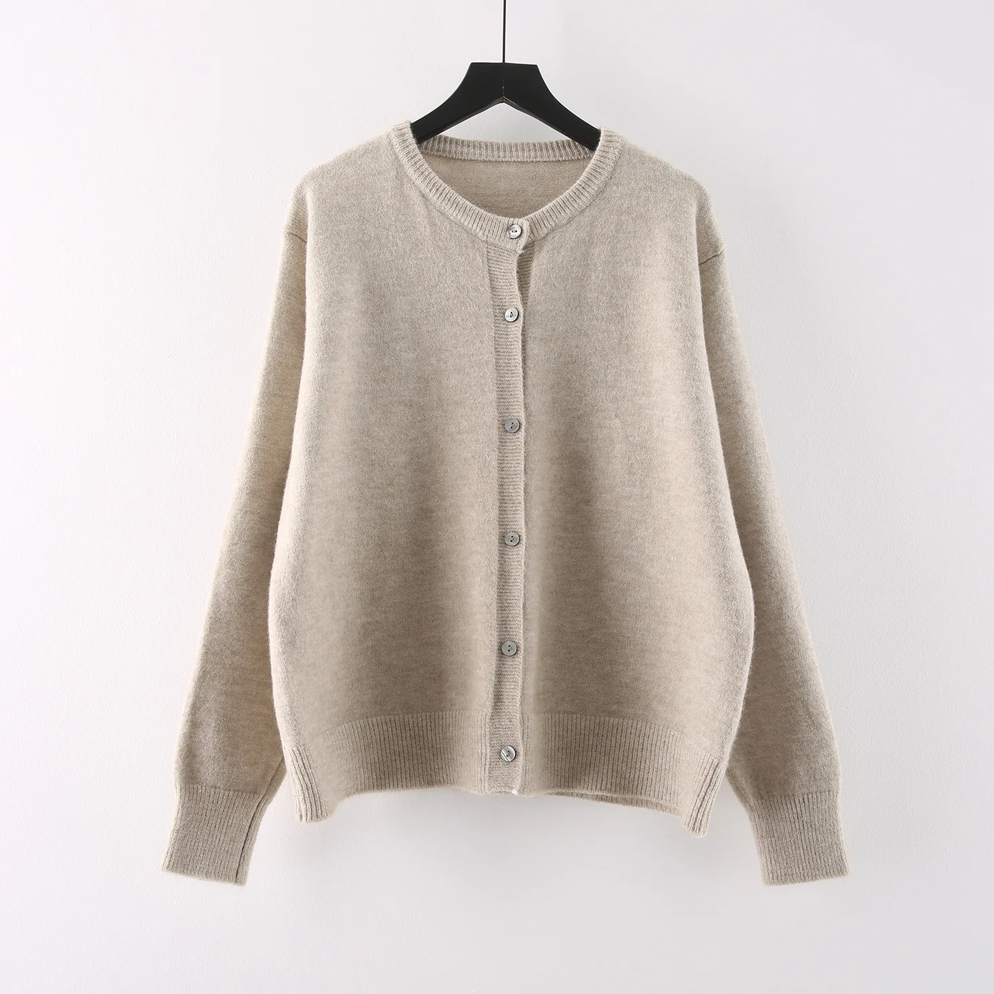 ZAMOR Warm Tone Round Neck Button Knit Cardigan Women Autumn Winter 2026 Solid Color Short Sweater Outerwear