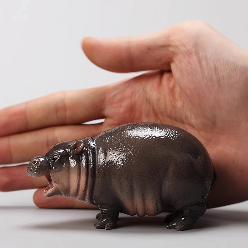 

JXK 1/6 Scale Mini Resin Hippopotamus Cub Baby Simulation Animal Model Figurine for Action Figures Toy