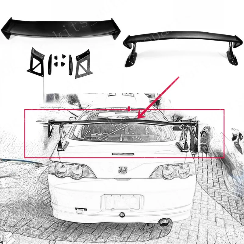 

For Honda 02-06 Integra DC5 Acura RSX Rear Trunk GT Spoiler Wing Carbon Fiber car BodyKits