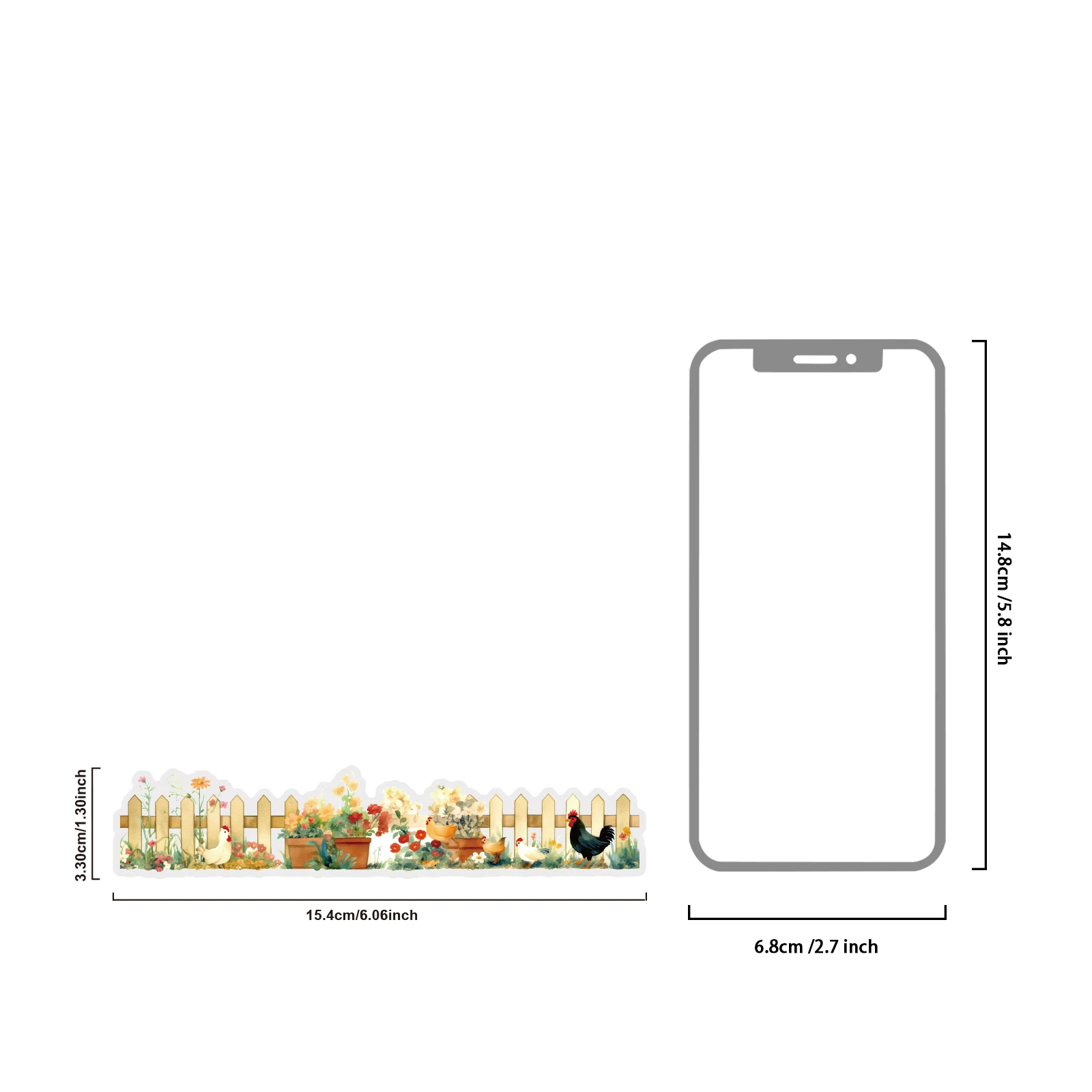 Etori Life 15Pcs High-Quality Floral Border Stickers, Vintage Garden Stickers Suitable for Journals, Laptops, Suitcases, Bicycles, Guitars, Water Bottles, Pencil Cases, Scrapbooking Supplies, Magazine Posters, Party Decorations, Room Decorations, School Supplies, Sealing Labels, Birthday Gifts, Waterproof Stickers, Children's Toys