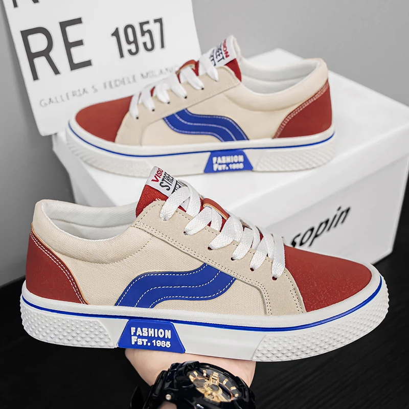 

Кроссовки мужские, весенние новые дышащие универсальные туфли для скейтбординга, спортивная повседневная модная парусиновая обувь с мягкой подошвой, резиновая подошва на плоской подошве