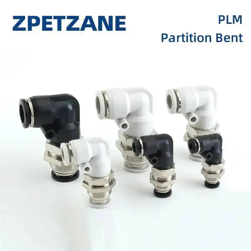 

Pneumatic Air Pipe Connector PLM Through Plate Clapboard Clamp Elbow PLM-12-10-08-06 For PU Pipe 4mm