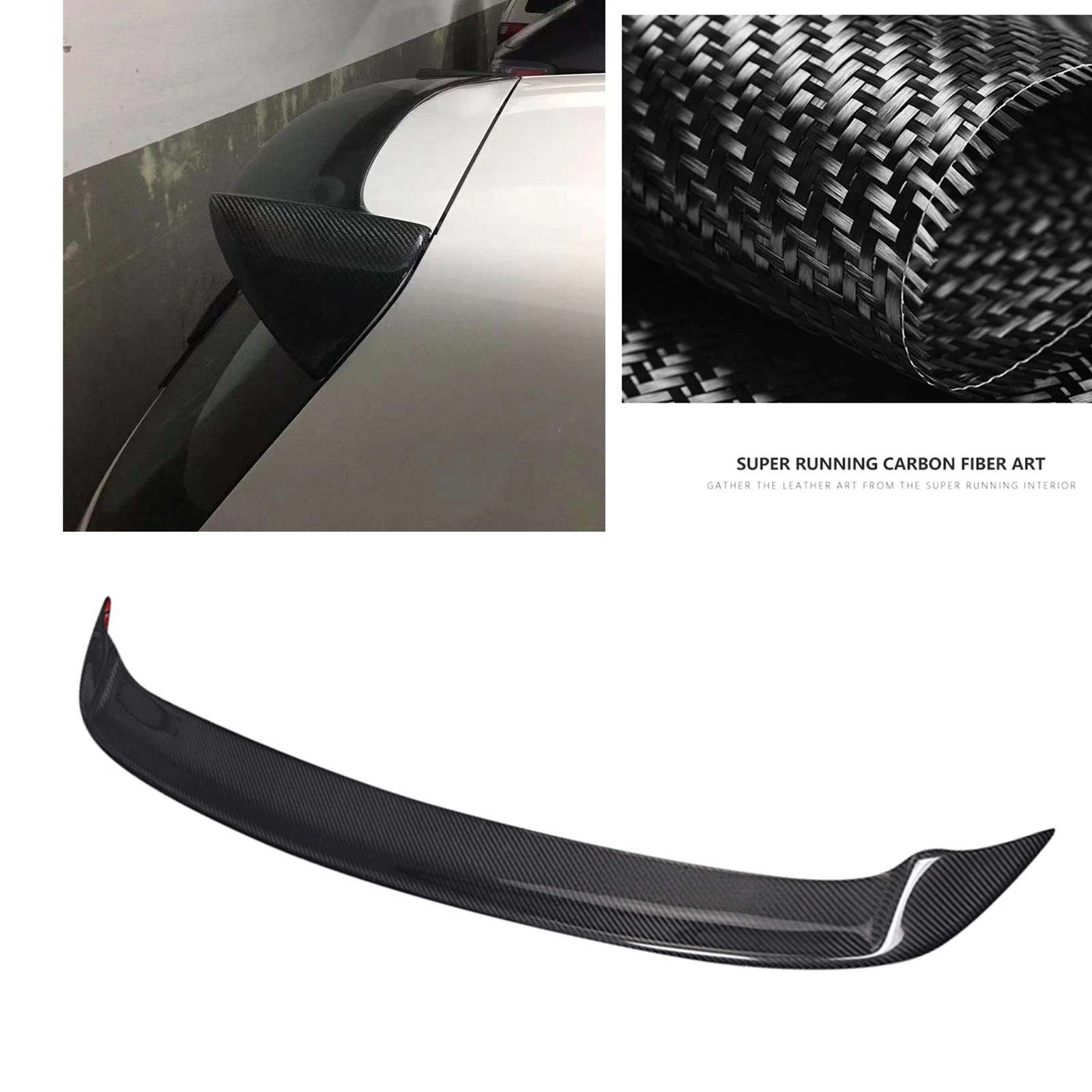 For Volkswagen VW Golf 6 VI MK6 GTI R20 2010-2013 Rear Roof Spoiler Wing Real Carbon Fiber Car Trunk Window Upper Splitter Lip