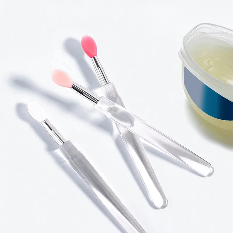 1-4Pcs Arts Silicone Applicator Sticks Reusable Chrome Glitter Applying Manicure Tool New Easy-Daub Pigment Silicone Nail Brush