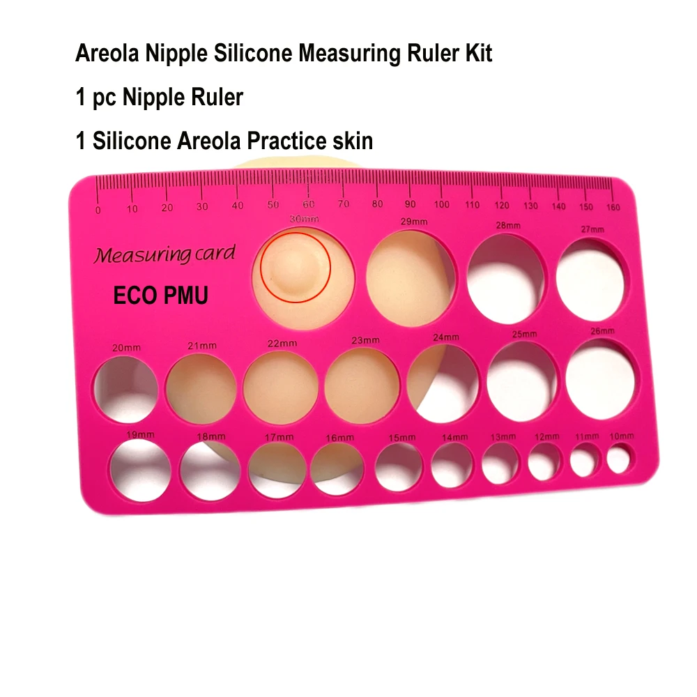 3D Realistic Areola Tattoo  Practice Silicone Measuring Tools Kit for Nipple Micropigmentation Training