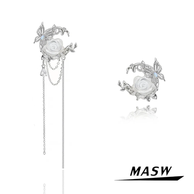 

MASW Original Design Sweet Spring Summer Style Flower Butterly Stud Earrings For Women Girl Party Gift 2024 Trend Jewelry