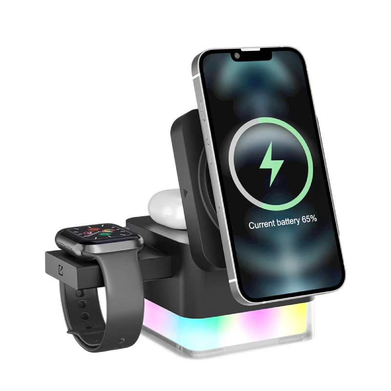 

15W Fast Foldable Wireless Charger Suitable for iWatch Airpods Stand Suitable for IPhone 16 15 14 13 12 Pro Max Watch AirPo