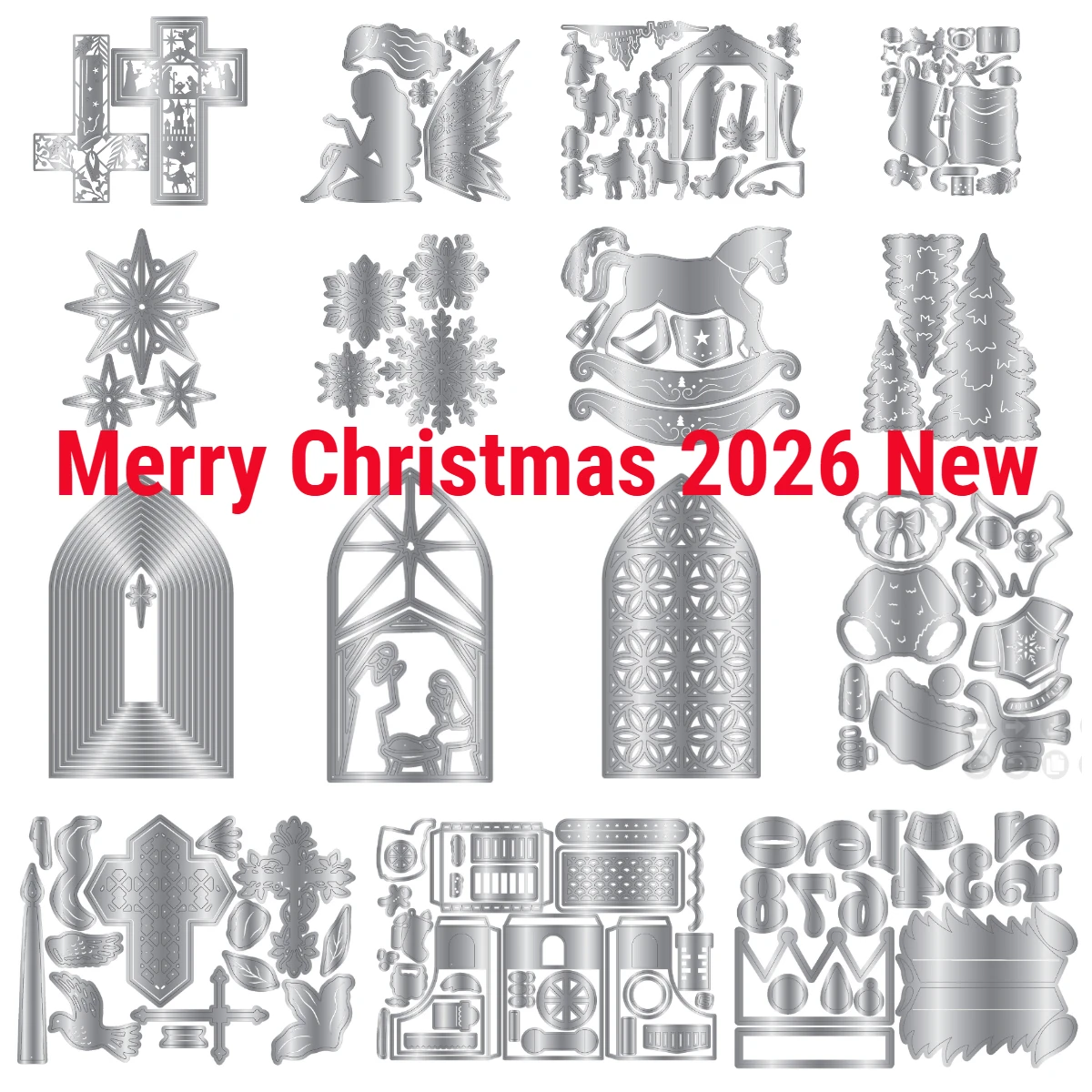 New Christmas Stocking Rocking Horse Metal Die Set Cutting Dies Craft  Make Paper Greeting Card Making Template DIY Handmade