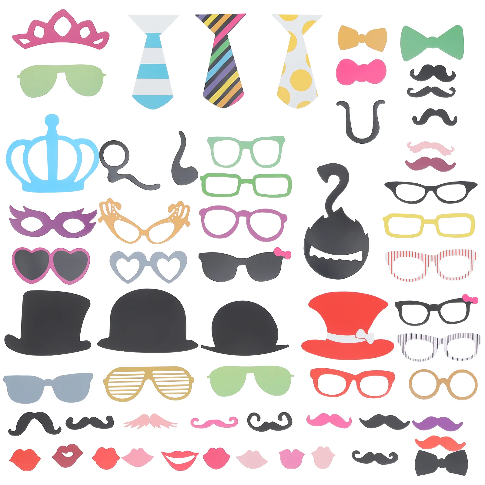 TINKSKY 60pcs Funny Photo Booth Props Mustache Mask for Wedding / Party / Christmas (Mixed Style) Wedding photo props