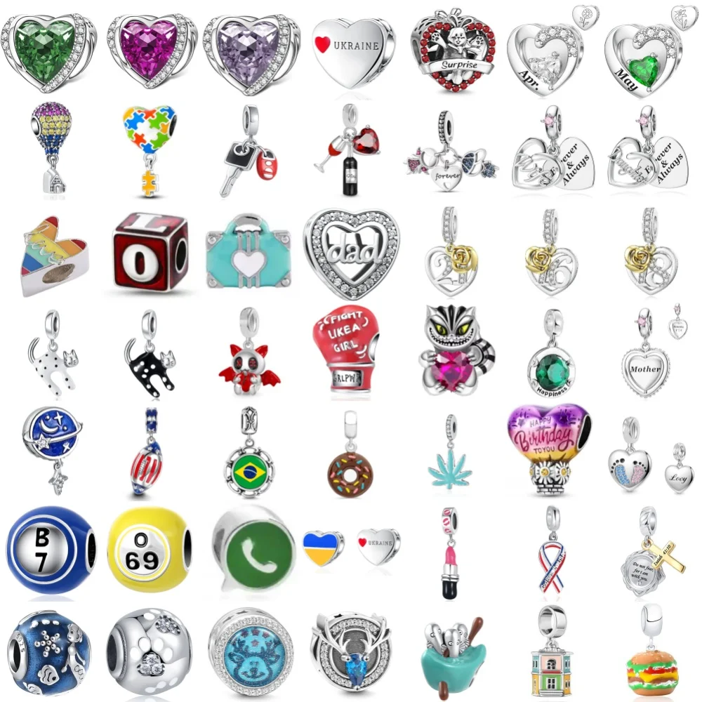 2026Hot Selling 925 Silver, Heart-Shaped,Bead Key, Lipstick Pendant, Fit Original Bracelet, DIY Accessories, Exquisite Jewelry ﻿