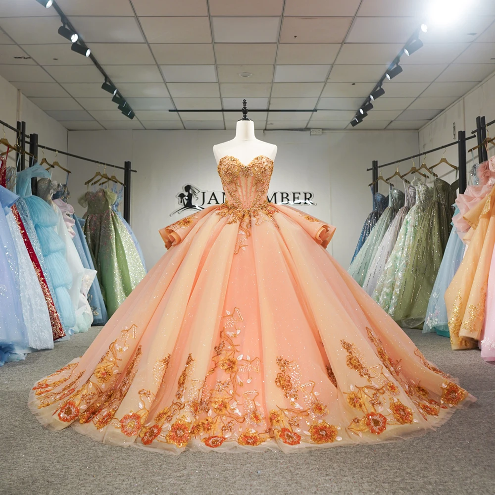 

Quinceanera Dresses Strapless Ball Gown for Lady Sweetie 15 Mint Flower Floral Birthday Party Prom Customized vestido quinceañer