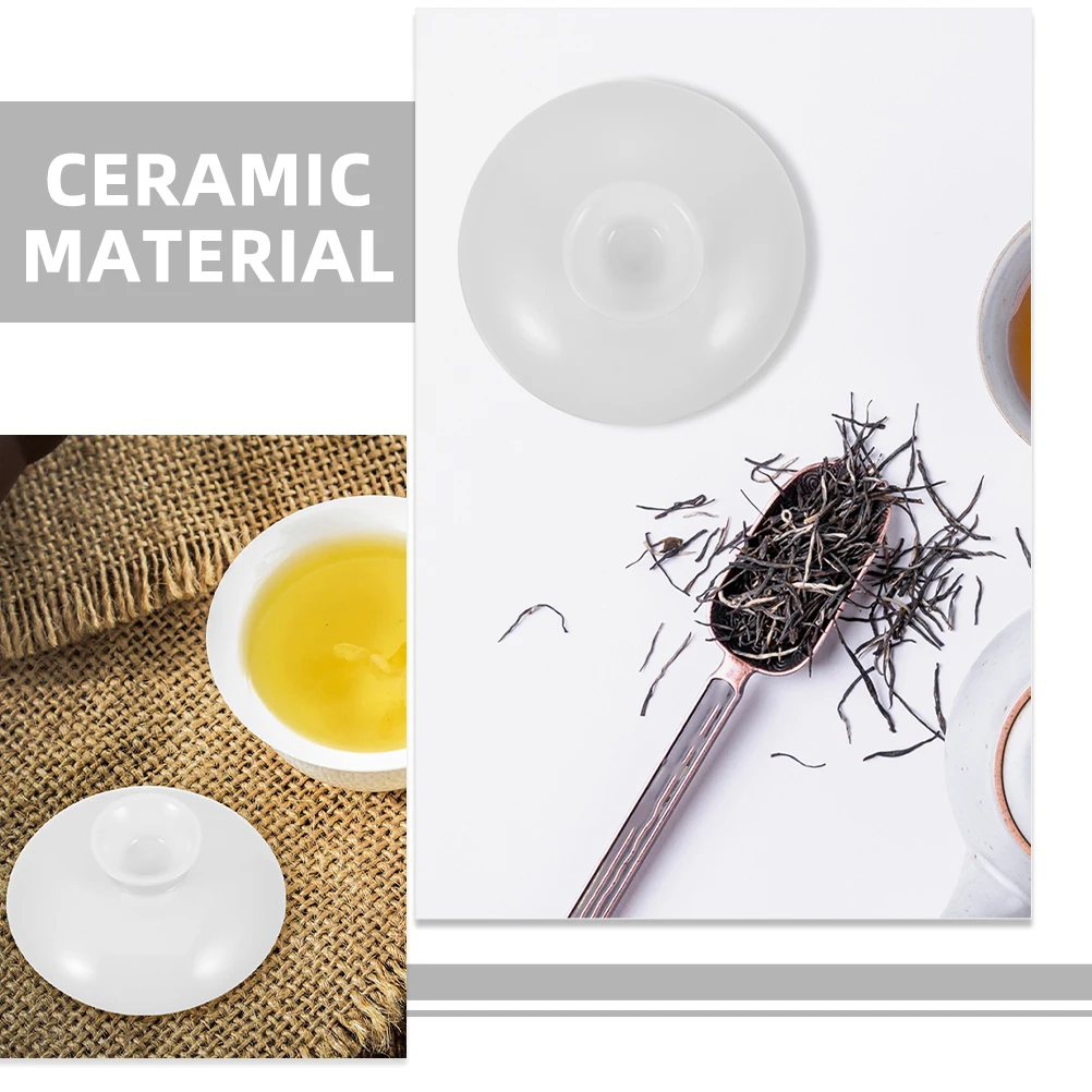 Coperchio per ciotola da tè Coperchio in ceramica Coperchi per tazze da tè Coperchio in ceramica di ricambio Coperchio per stoviglie Coperchio di ricambio per tazza da tè