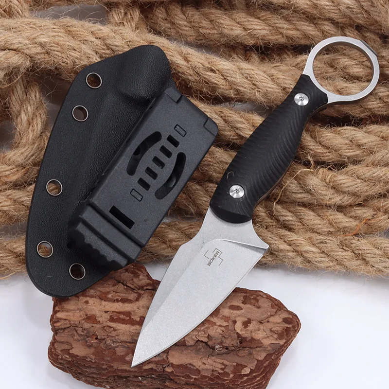 

Bok Outdoor Camping Portable High Hardness Straight Knife Survival Camping G10 Handle K Sheath Knife