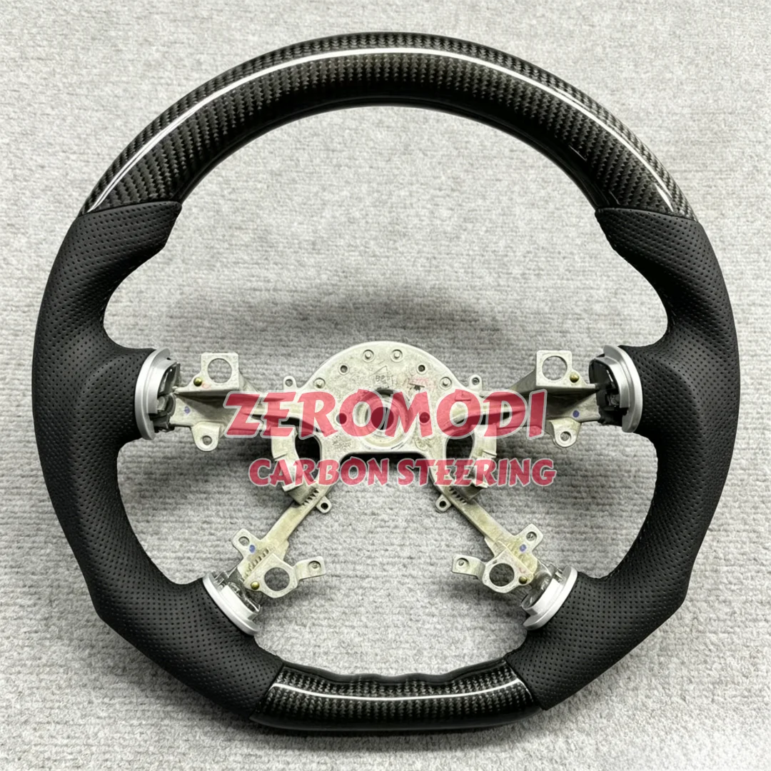 

Racing Steering Wheel Carbon Fiber Style Perforated Leather for Pajero V97 V93 V87 2006-2019