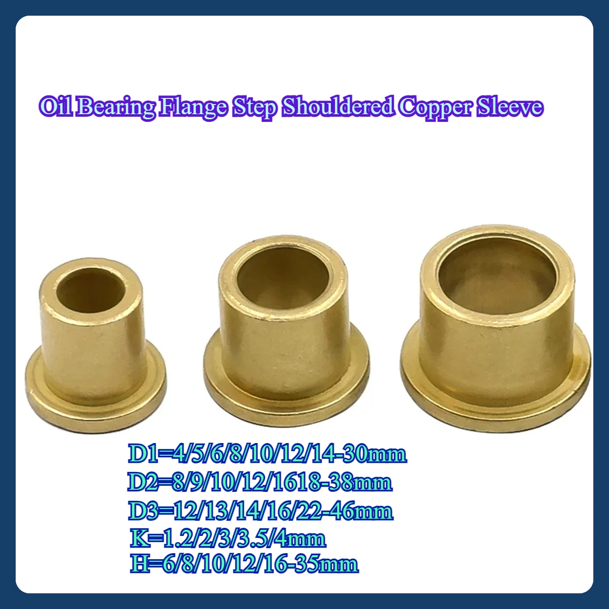 

Oil Bearing Flange Step Shouldered Copper Sleeve / Flange Bushing