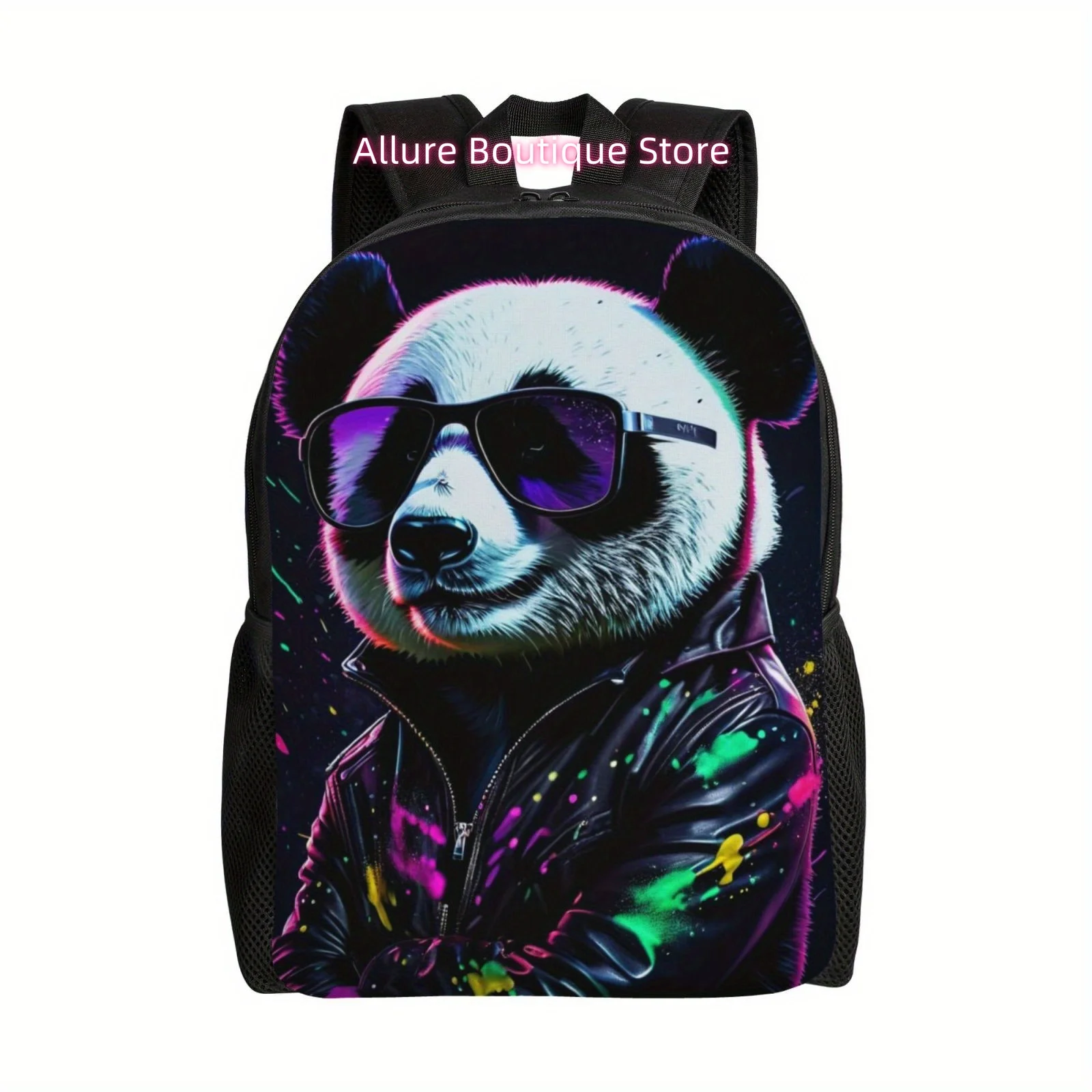 Handsome Panda Casual Backpack, Lightweight Shoulder Bag For Men And Women, Large Capacity Computer Laptop Bag Book Bag For Work