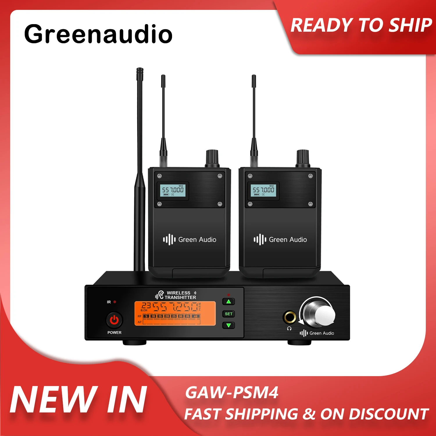 

GAW-PSM4 UHF Wireless Monitor System Noise Reduction Real Time Aural Return Steady Transmission For All Kinds of Stage