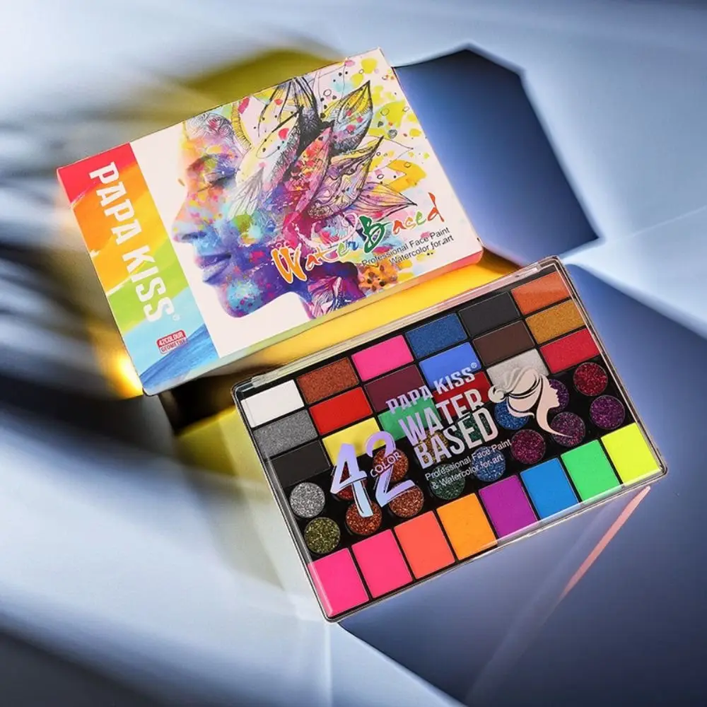 Zestaw do malowania ciała i twarzy wielokolorowy, kolorowy makijaż, body art, nietoksyczny, zmywalny, paleta do malowania twarzy, cosplay
