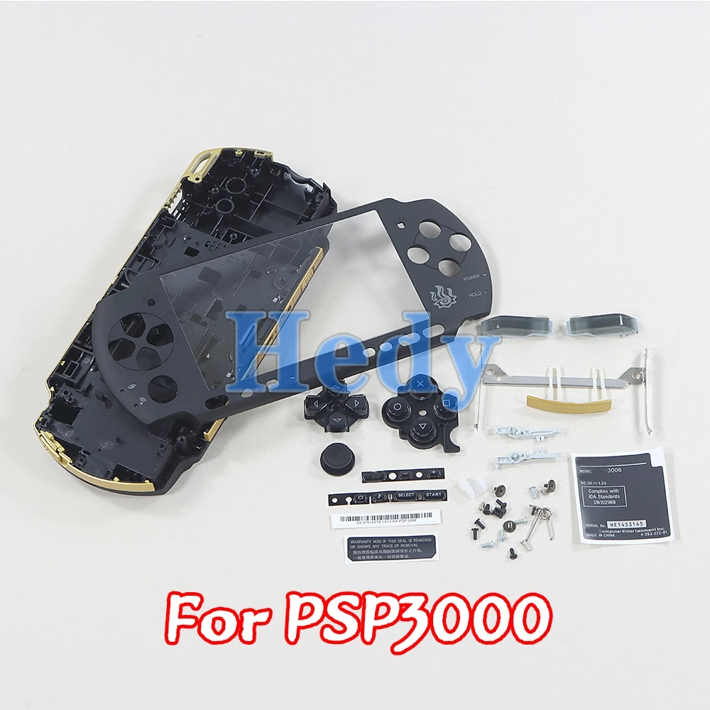 10sets Replacement Full Housing Case For PSP 3000 PSP3000 Complete Shell Button Sticker Screw