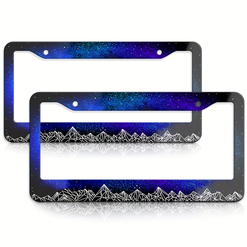 

2D Flat Dual Pack Exquisite and Durable American and Canadian License Plate Frames with Pre Drilled Holes Easy to Install