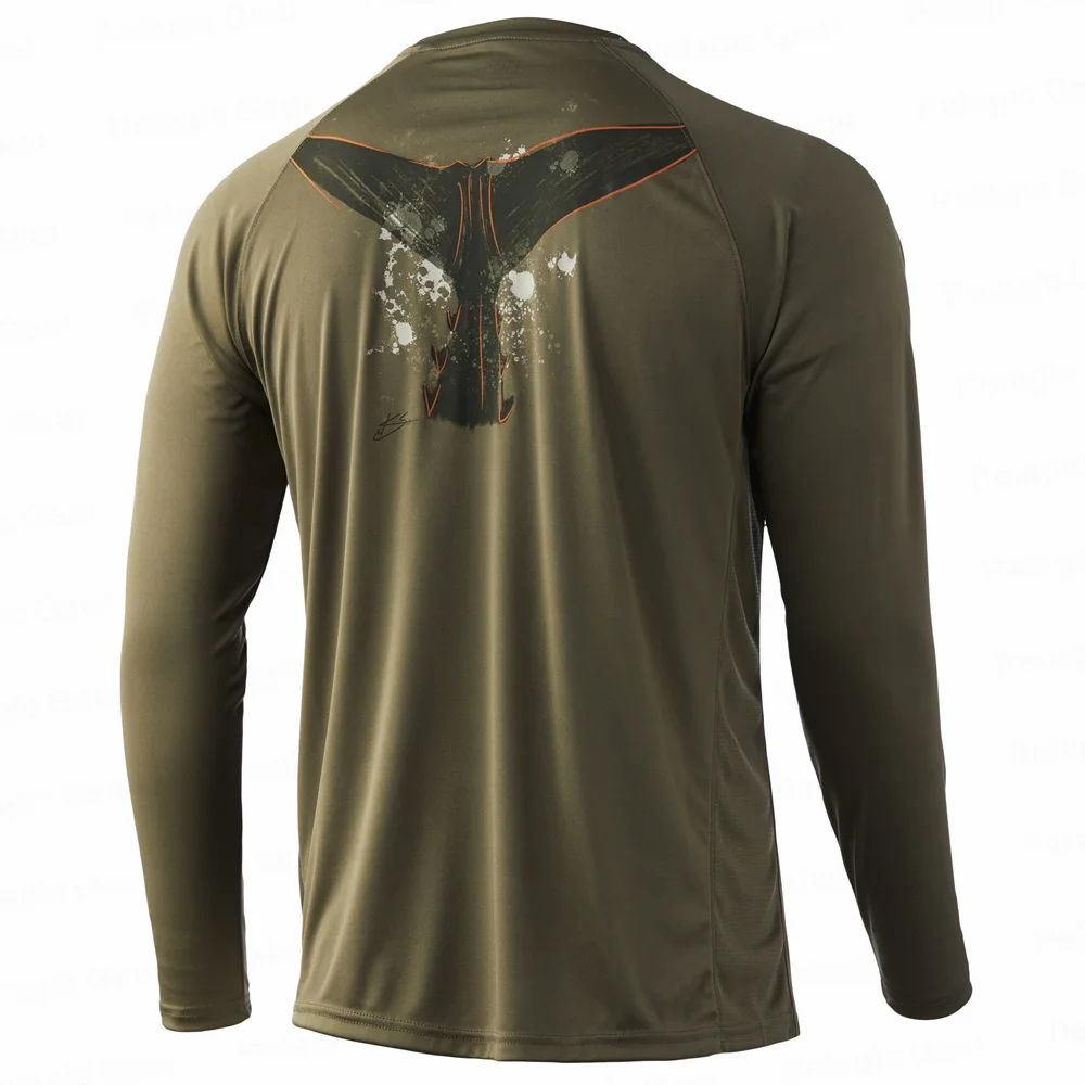 HUK Summer Fishing Shirts Men Long Sleeve Fishing Jerseys Upf 50+ Sun Protection T-Shirt Breathable Performance Clothing