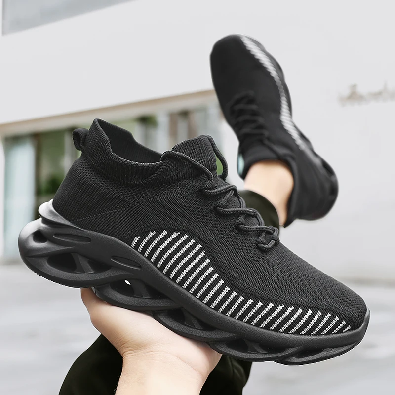 

Мужская повседневная спортивная обувь, дышащие легкие кроссовки, уличные сетчатые черные кроссовки, спортивная обувь для бега, тенниса, прогулочной обуви