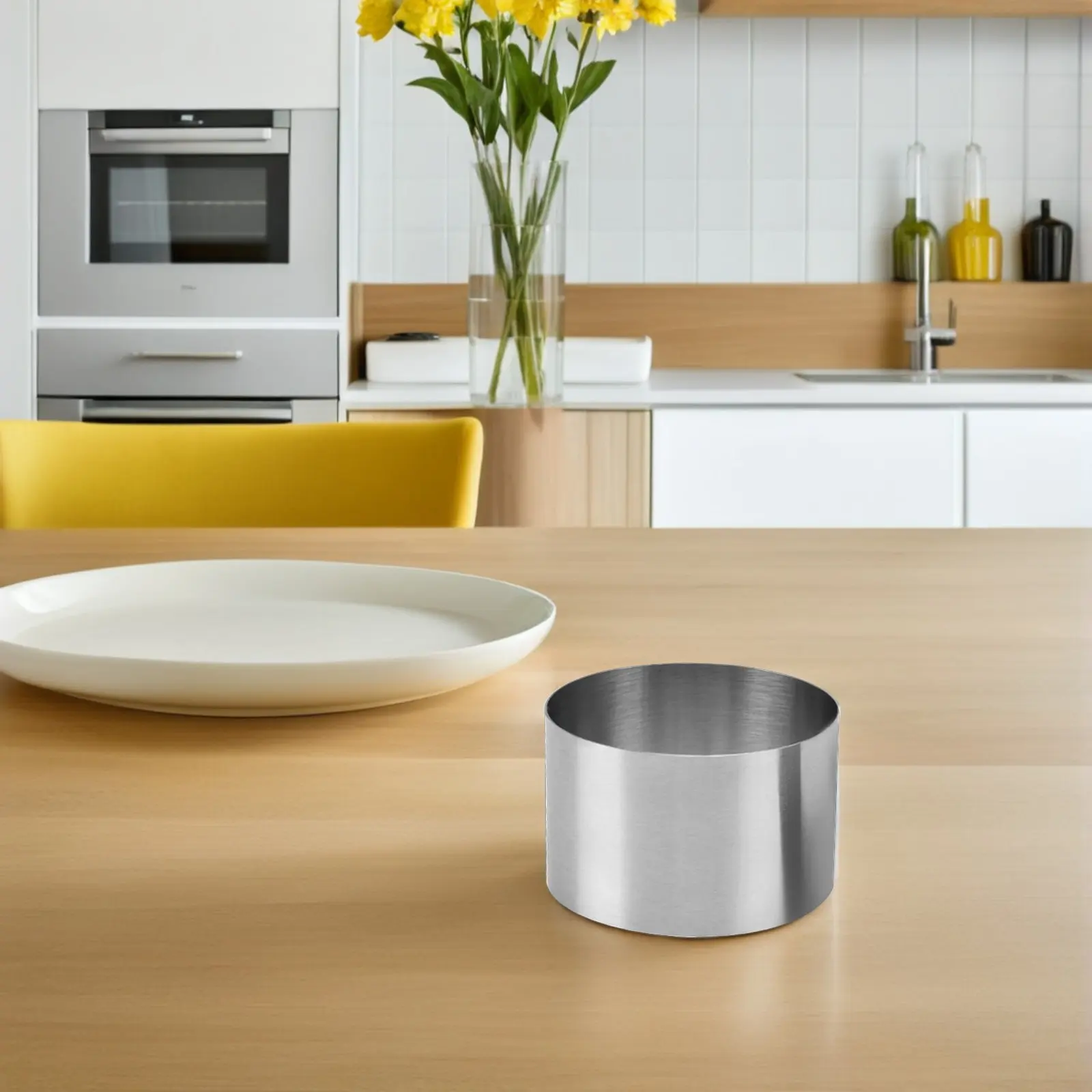 

Набор из 8 металлических форм для выпечки, круглые формы из нержавеющей стали 8 см для тортов, муссов, тарталеток, крепов, портативные, пригодные для духовки и посудомоечной машины