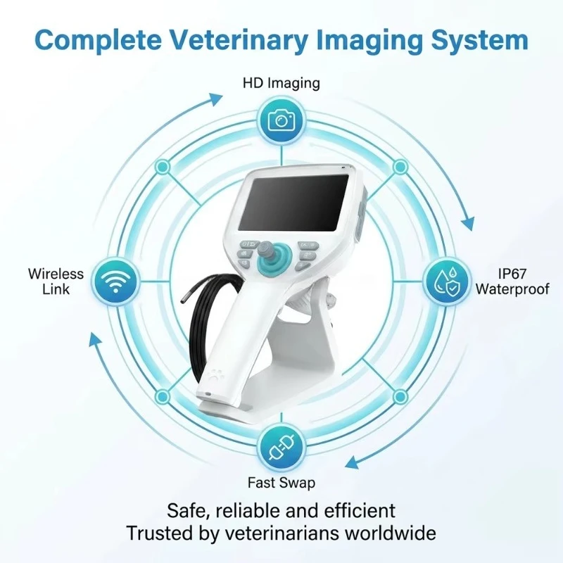 Custom Logo High‑Resolution Animal Endoscopy Device for Pet Clinic Diagnosis with instrument channel