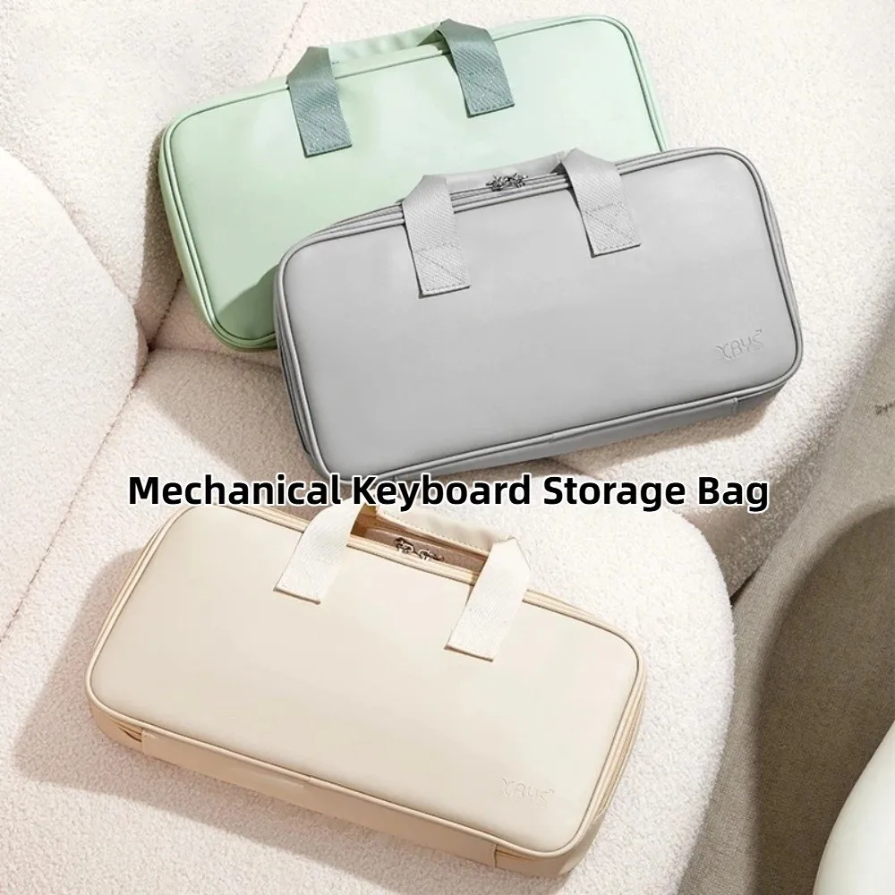 65/75/87/98 Keys Mechanical Keyboard Storage Bag Thickened Fabric PU Leather Keyboard Protective Bag Large Capacity Portable
