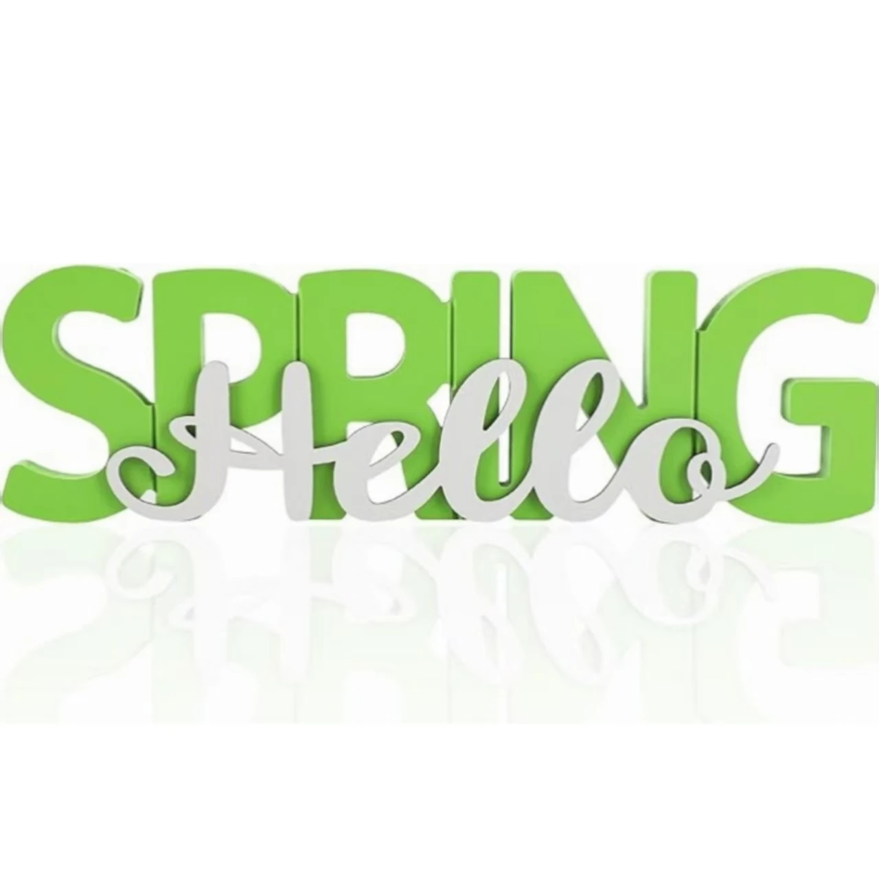 

Wooden building block signage Wooden decorative signage, suitable for spring home office party layered tray decoration