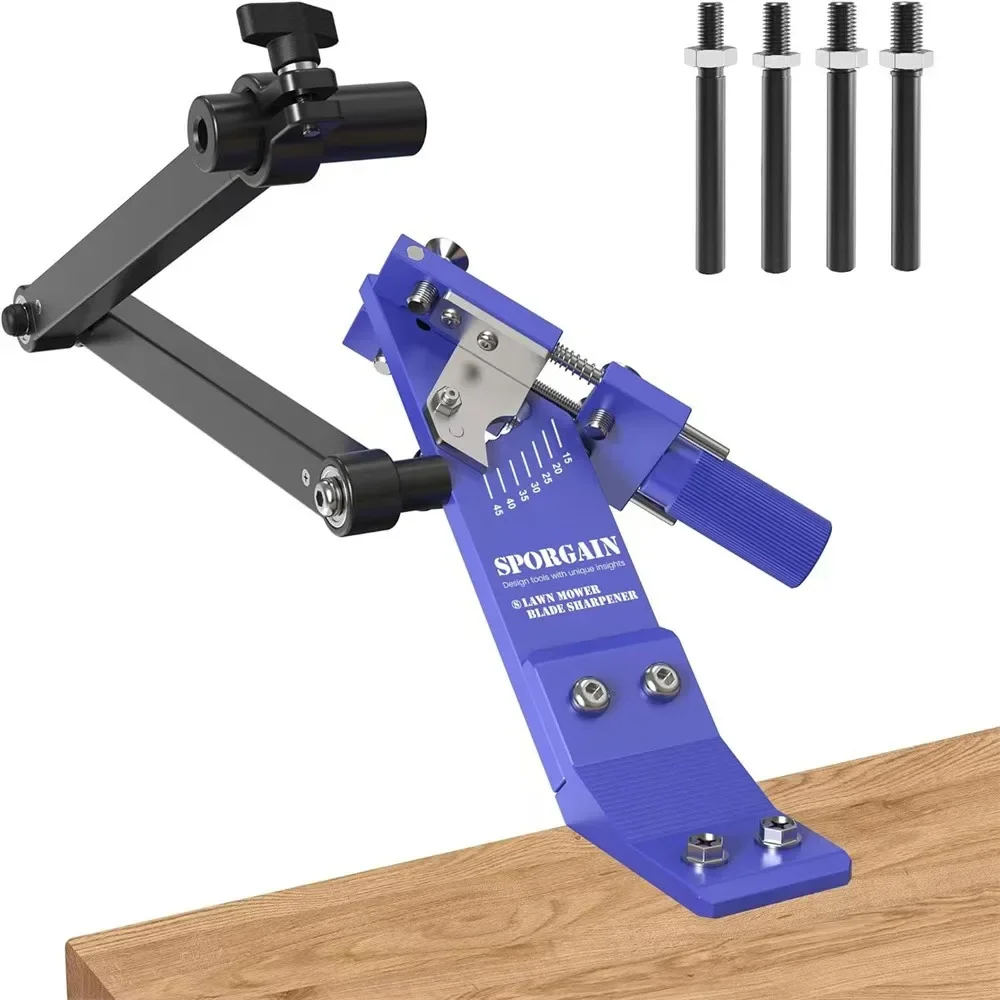 

New Lawn Mower Blade Sharpener 15°-45° Adjustable Frame with Ball Bearing Manufacture Handle for Right & Left Hand Blades