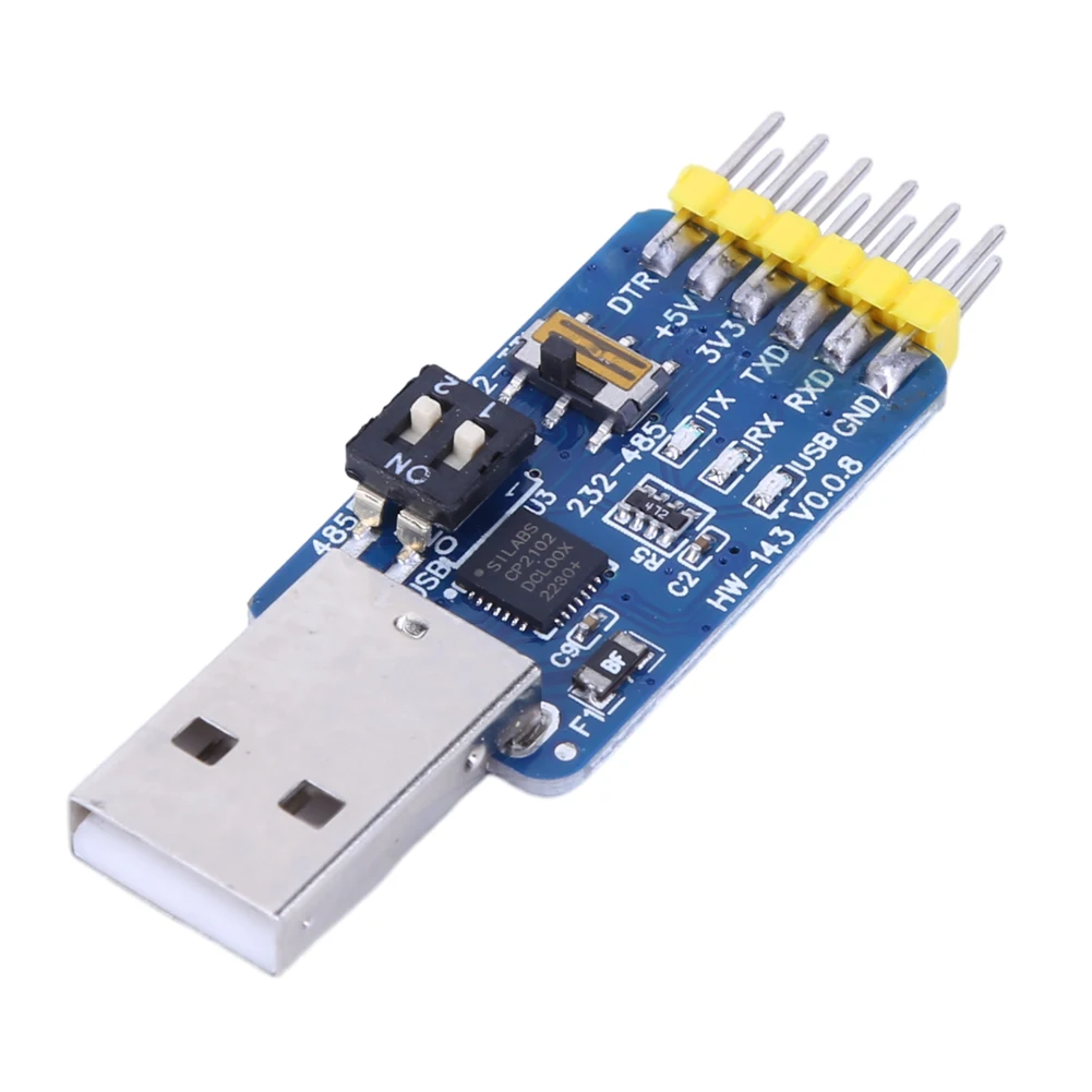 CP2102 Adattatore USB-UART da USB a seriale 6 in 1 Convertitore da USB a seriale multifunzionale USB-TTL/RS485/232 TTL-RS232/485 da 232 a 485