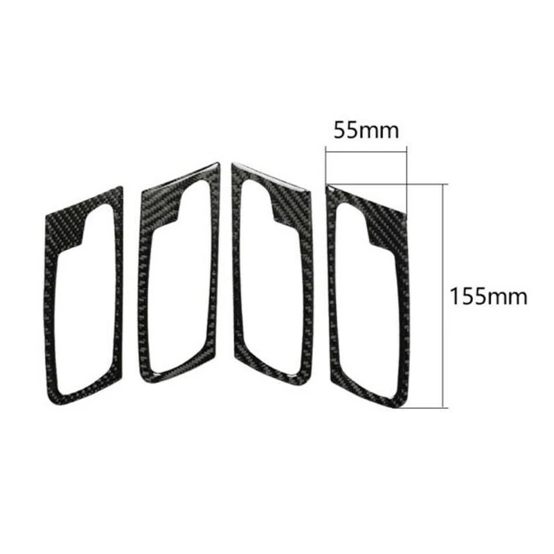 A01K-4Pcs Car Carbon Fiber Interior Door Handle Frame Trim Replace For -BMW X5 E70(2008-2013) X6 E71(2009-2014)