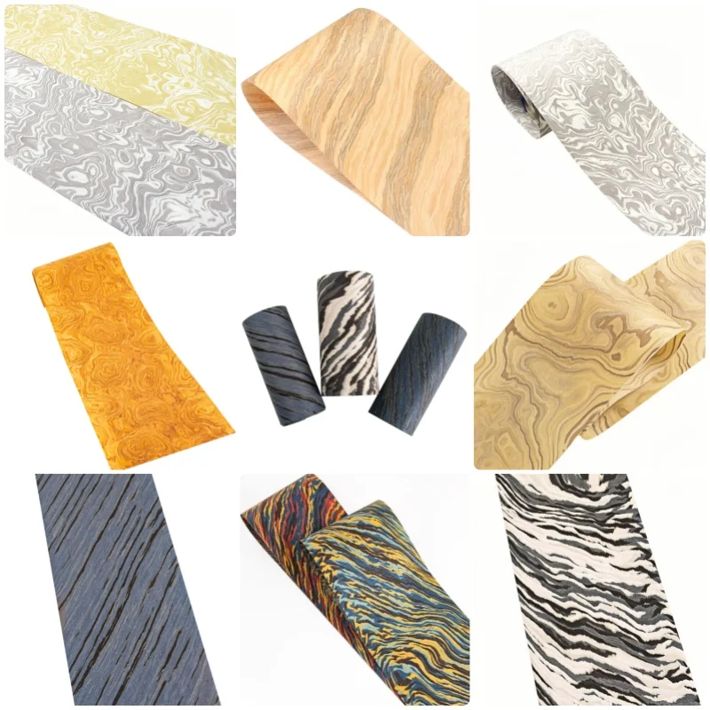 250X28cm Tech Colorful Wavy and Marble Wood Veneer Stone Pattern Wood Sheets for Feature Wall Furniture Decor Artistic Panels