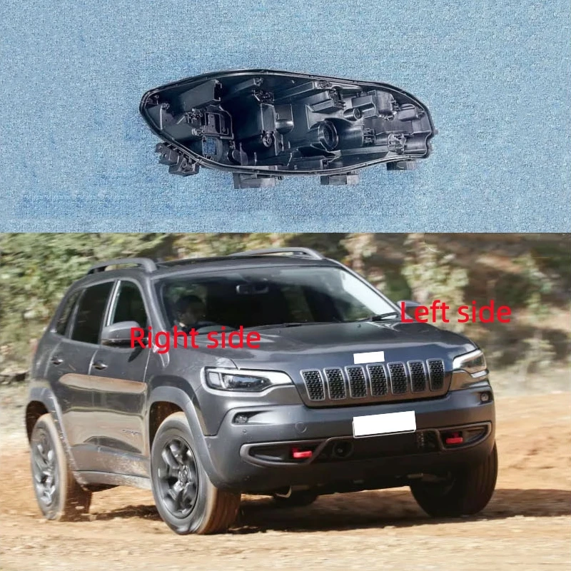 For Jeep Cherokee 2019 2020 2021 Headlamp Base Headlight Rear shell Replace Headlight House Black rear shell