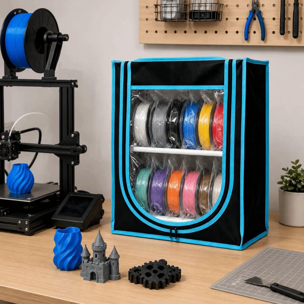 Dual Tier 3D Printer Filament Storage Rack Sealed Dustproof 3D Printing Filament Container Moisture-Resistant Viewable 2