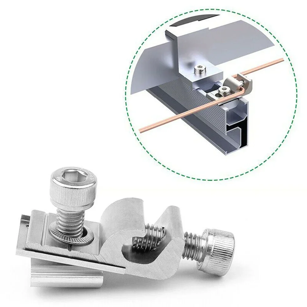 Solar Ground Grounding Clip Solar Mounted Bracket Clamp Photovoltaic Protection Grounding Terminal For Solar Mounting System