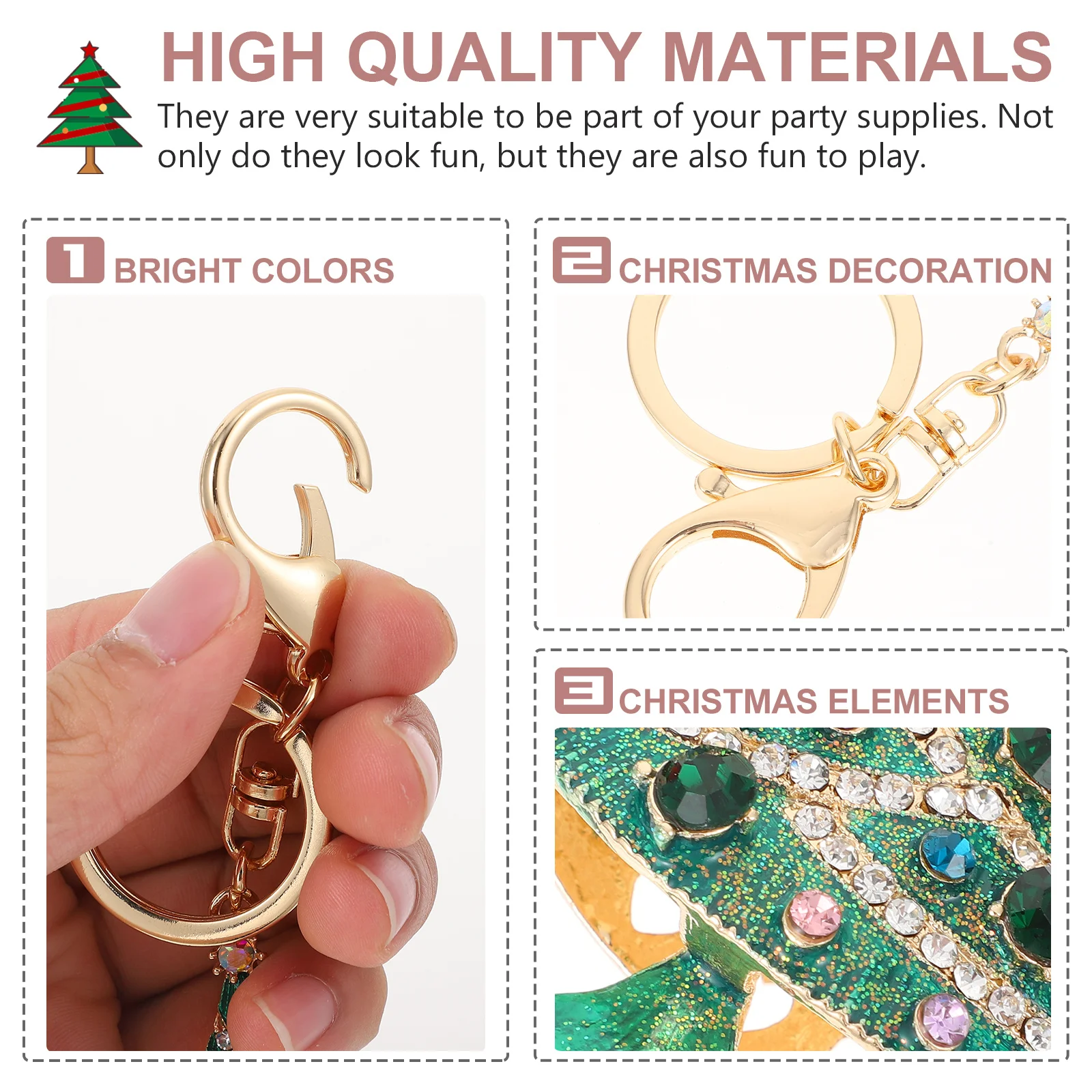 1 قطعة شجرة عيد الميلاد الماس مفتاح قلادة الزخرفية حلقة رئيسية عيد الميلاد معلقة حلية حقيبة قلادة الإبداعية حقيبة الديكور هدية #6