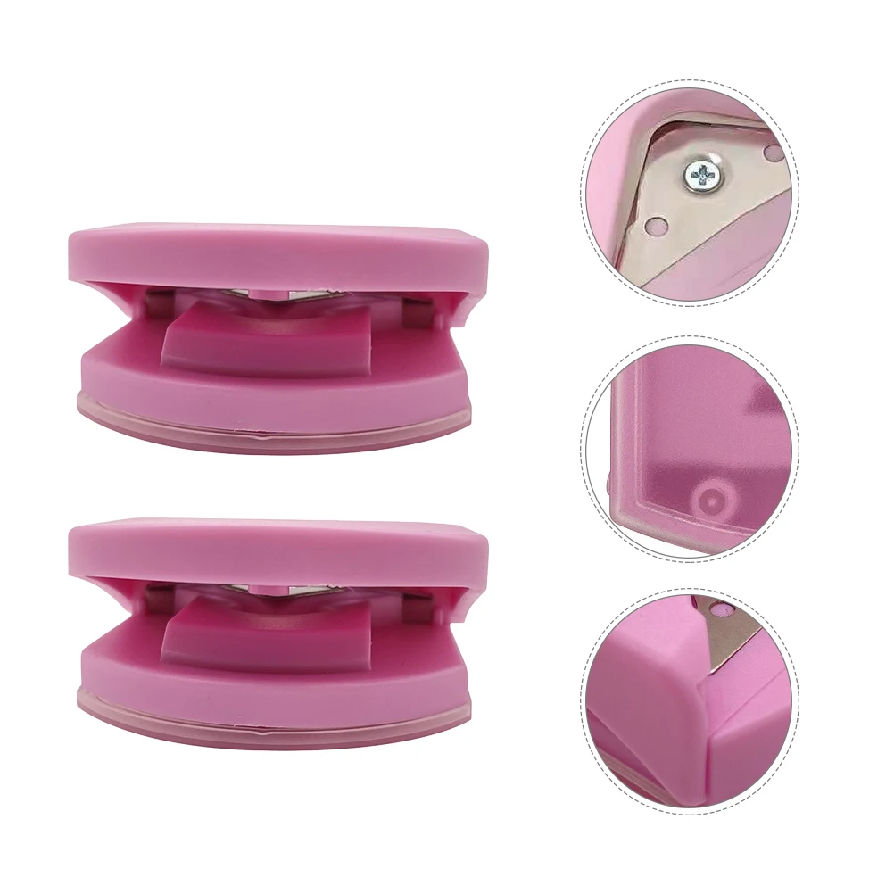 2pcs For Diy Making Portable Paper Punch Craft Tool No Rust Corner Rounder Plastic Picture Trimmer Stationery
