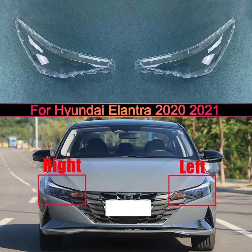 

For Hyundai Elantra 2020 2021 Front Headlight Shell Transparent Headlamp Cover Lamp Shade Plexiglass Replace Original Lampshdade